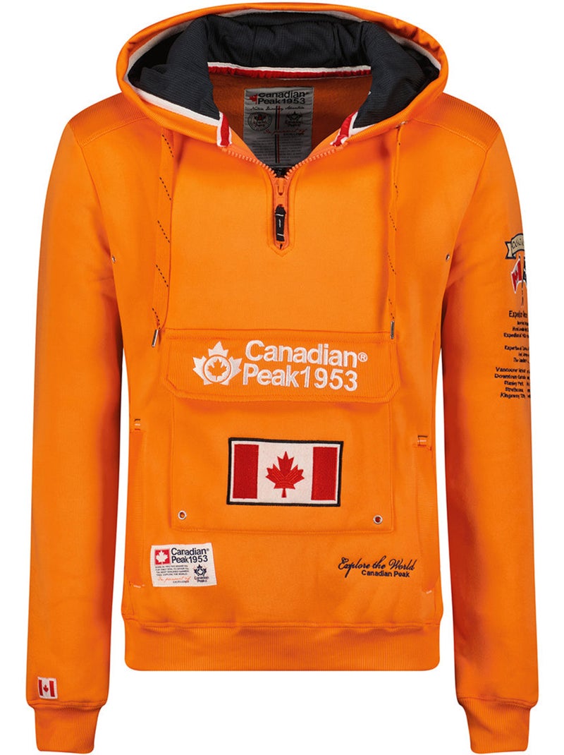 Sweat à capuche doublée galapagos – canadian peak Orange fluo - Kiabi