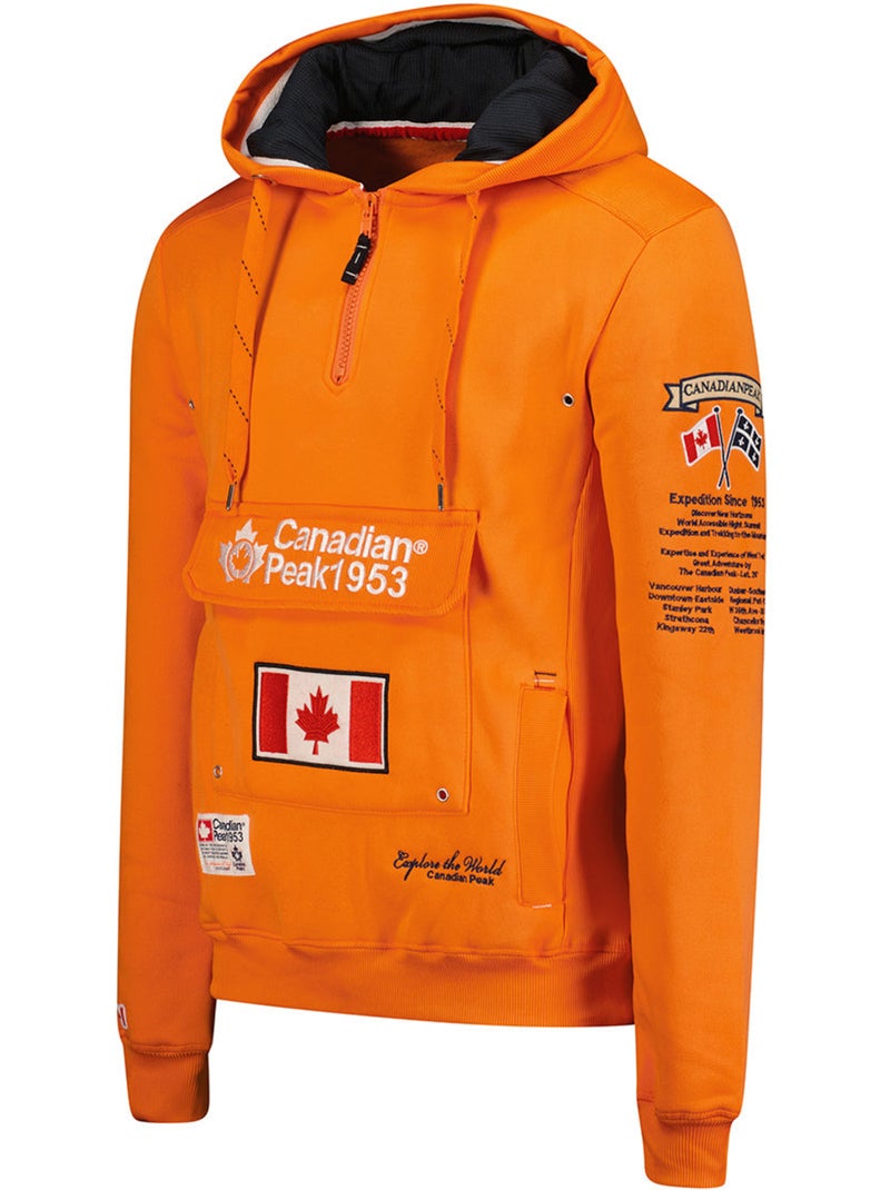 Sweat à capuche doublée galapagos – canadian peak Orange fluo - Kiabi