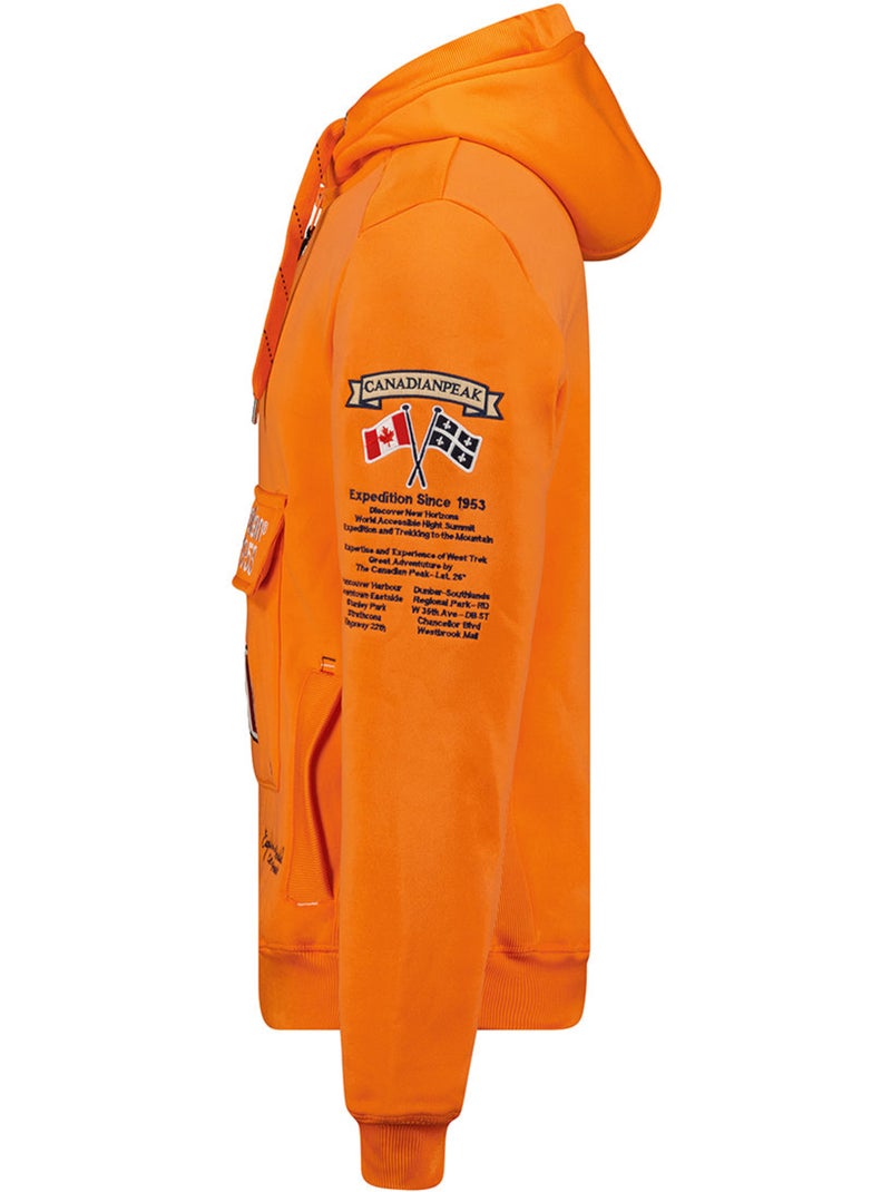Sweat à capuche doublée galapagos – canadian peak Orange fluo - Kiabi