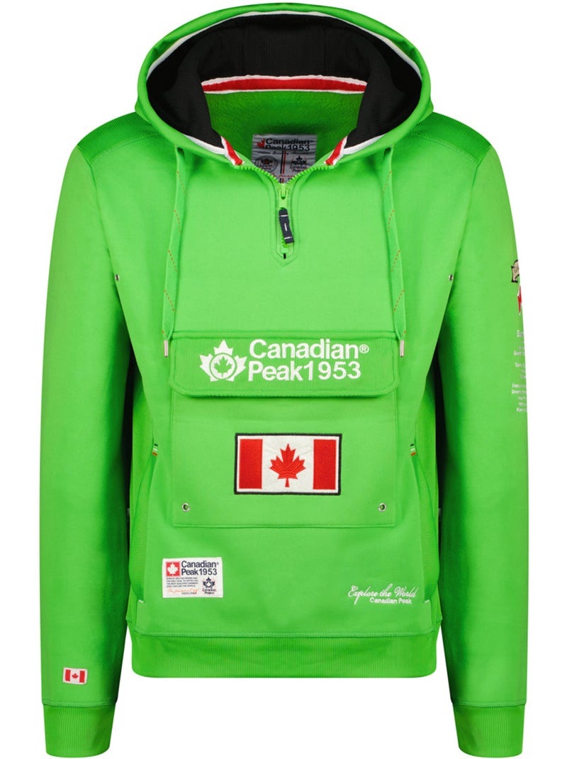 Sweat à capuche doublée galapagos – canadian peak Vert fluo - Kiabi