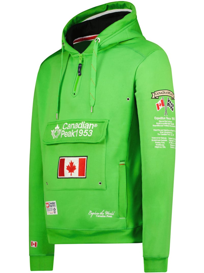 Sweat à capuche doublée galapagos – canadian peak Vert fluo - Kiabi