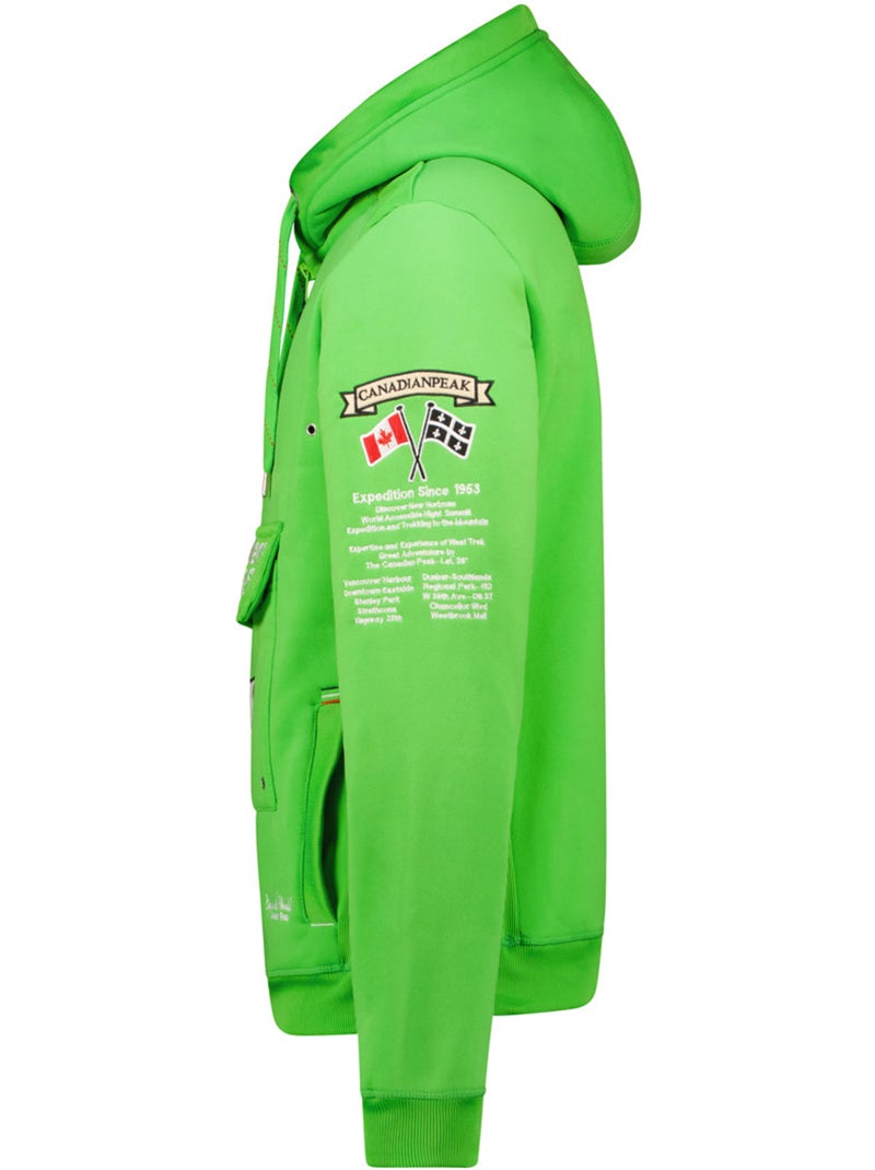 Sweat à capuche doublée galapagos – canadian peak Vert fluo - Kiabi