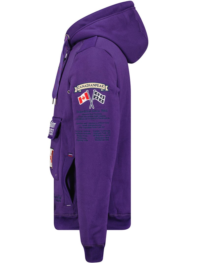 Sweat à capuche doublée galapagos – canadian peak Violet - Kiabi