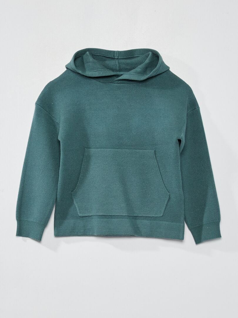 Sweat à capuche doux Vert - Kiabi