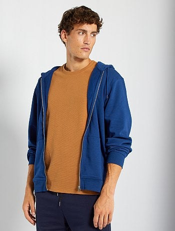 Sweat A Capuche Vetements Homme Bleu Kiabi