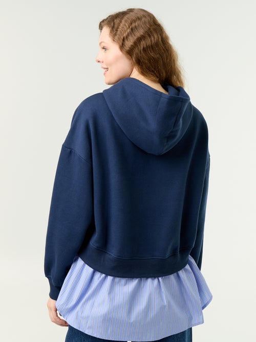 Sweat à capuche effet 2 en 1 base chemise - Kiabi Sweat à capuche effet 2 en 1 base chemise - Kiabi