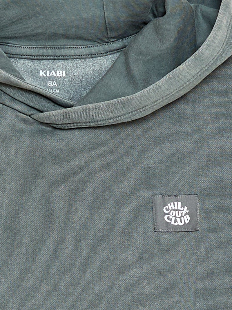 Sweat à capuche effet délavé Gris - Kiabi