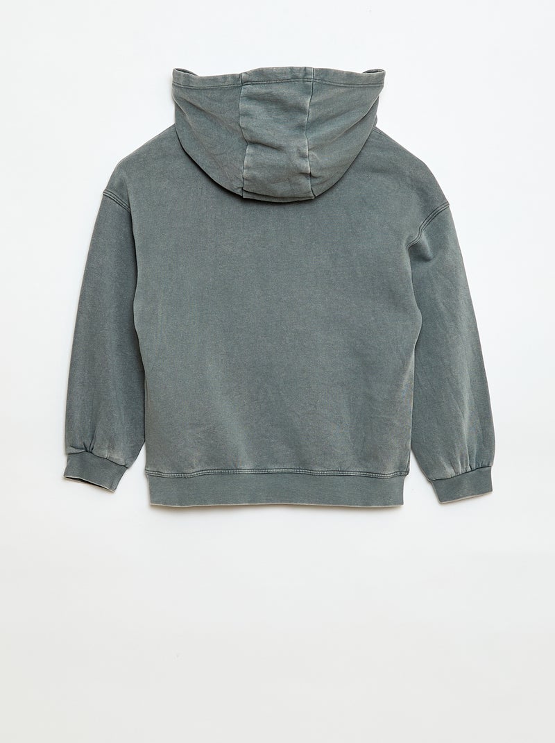 Sweat à capuche effet délavé Gris - Kiabi