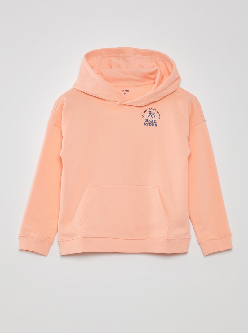 Sweat à capuche effet loose et poche kangourou Rose - Kiabi