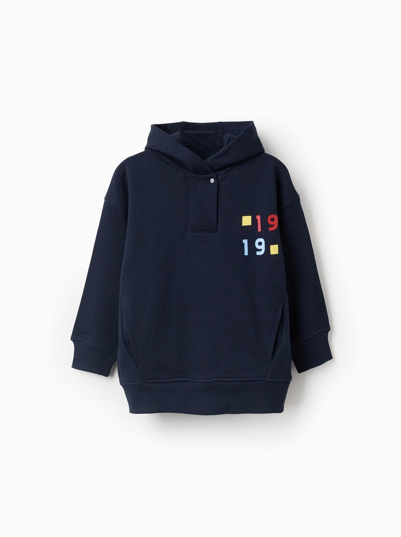 Sweat à Capuche en Coton , Bleu foncé - Kiabi
