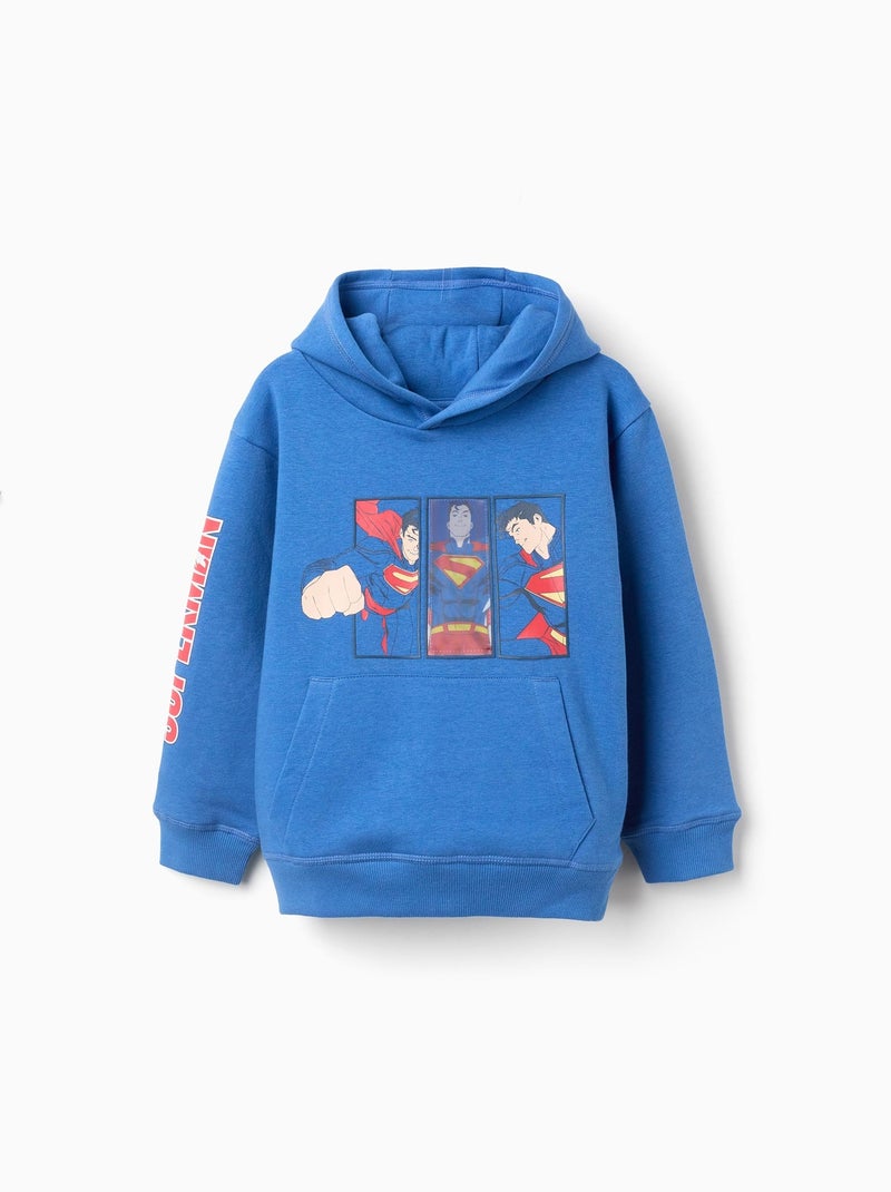 Sweat à Capuche en Coton avec Imprimé Superman Bleu - Kiabi