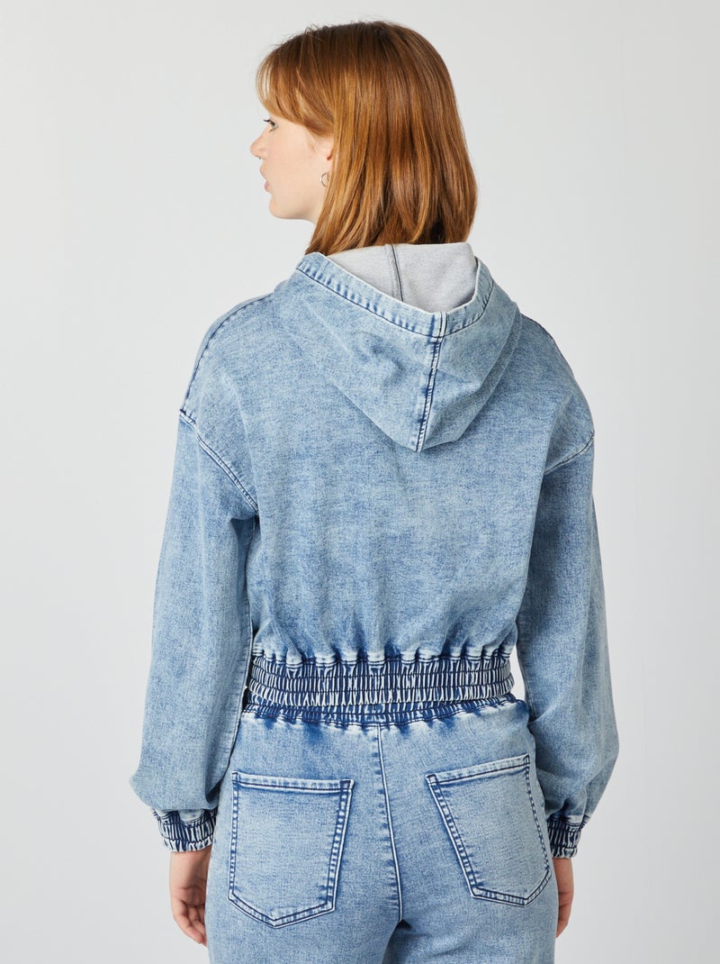 Sweat à capuche en denim Stone - Kiabi