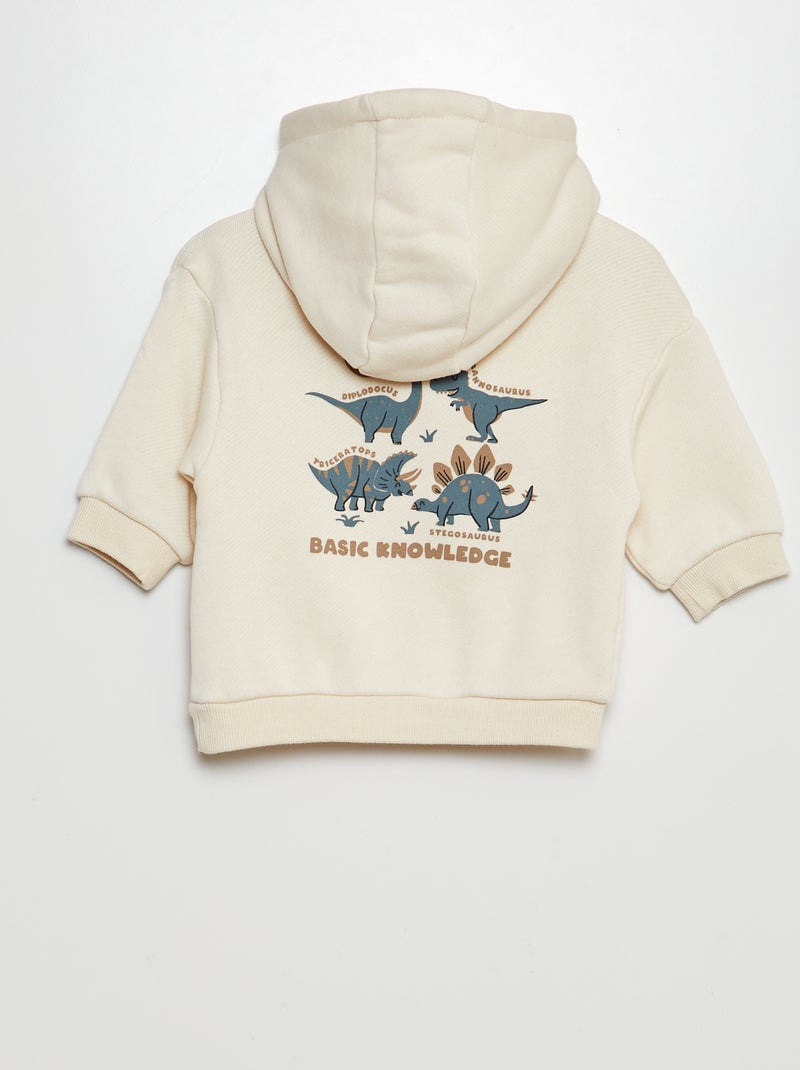 Sweat à capuche en french terry Beige - Kiabi