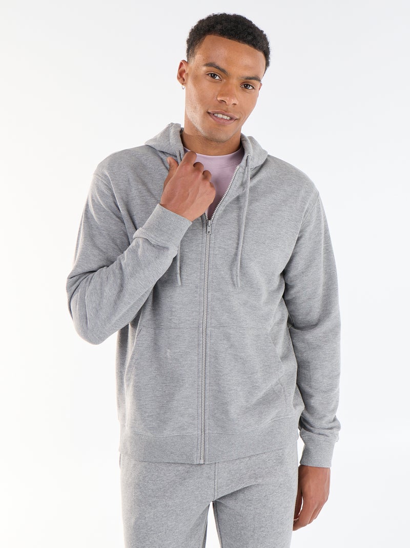 Sweat à capuche en French Terry Gris - Kiabi