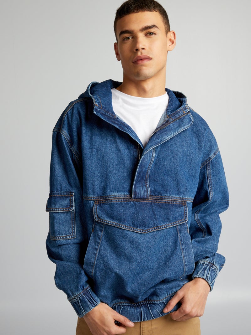 Sweat à capuche en jean Bleu - Kiabi