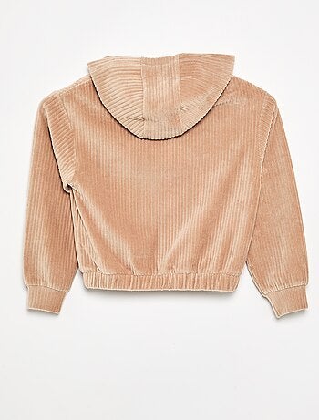 Sweat à capuche en maille côtelée