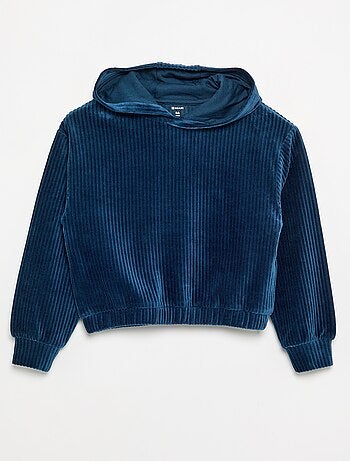 Sweat à capuche en maille côtelée