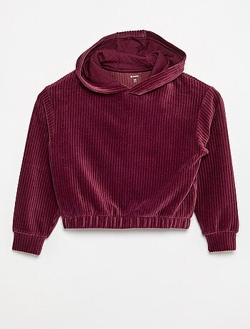 Sweat à capuche en maille côtelée