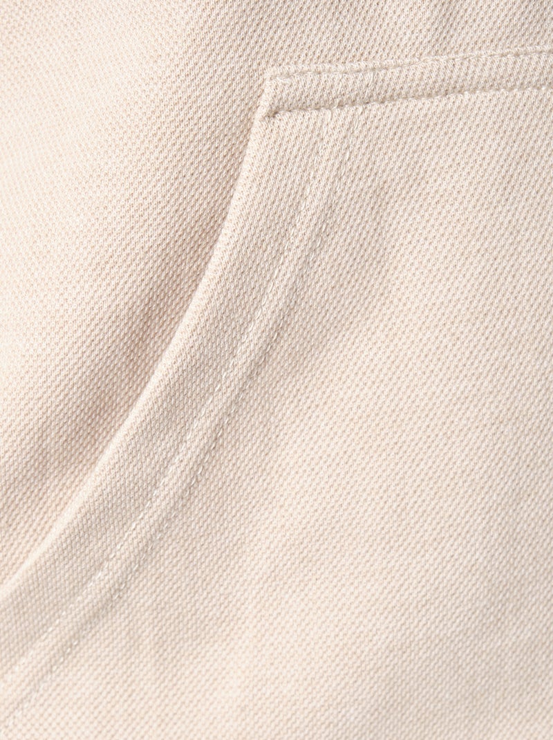 Sweat à capuche en maille piquée Beige - Kiabi