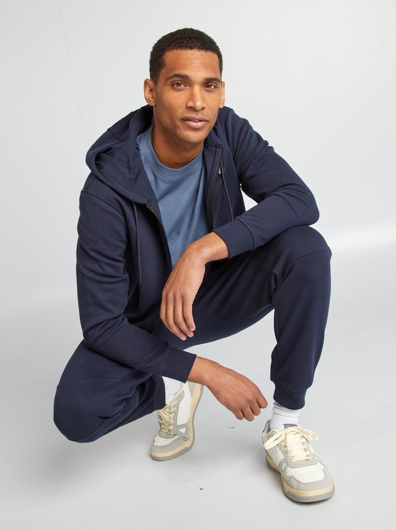 Sweat à capuche en maille piquée Bleu - Kiabi
