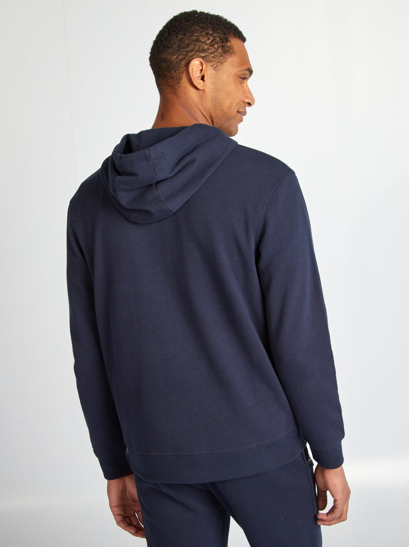 Sweat à capuche en maille piquée Bleu - Kiabi