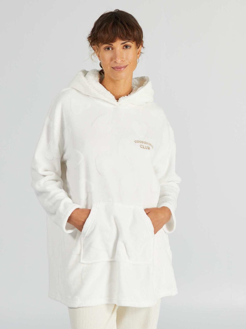 Sweat à capuche en maille polaire Blanc - Kiabi