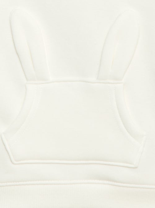 Sweat à capuche en molleton animé lapin - Kiabi