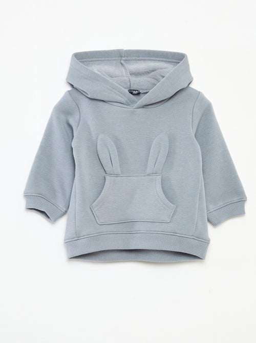 Sweat à capuche en molleton animé lapin - Kiabi