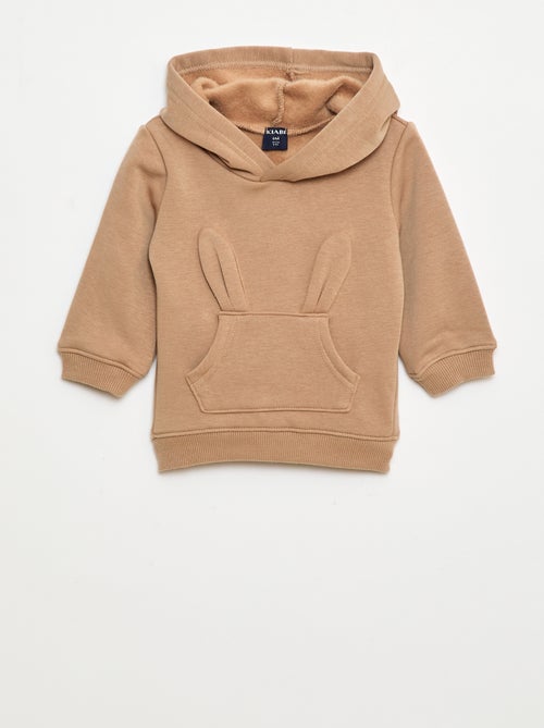 Sweat à capuche en molleton animé lapin - Kiabi