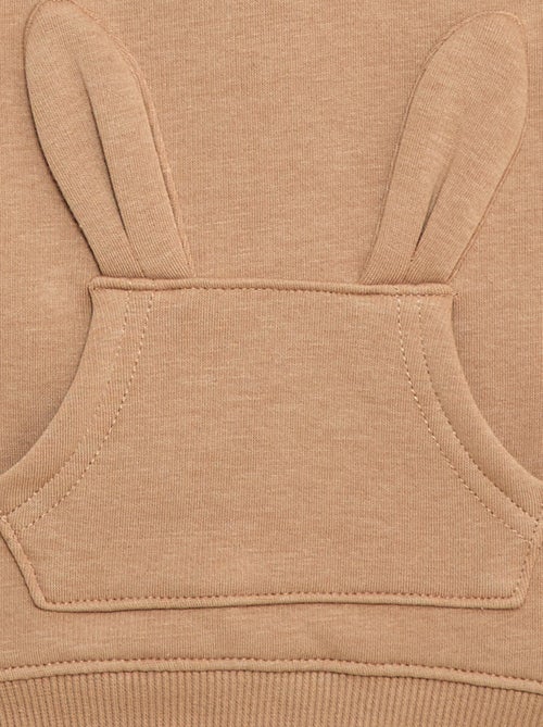 Sweat à capuche en molleton animé lapin - Kiabi