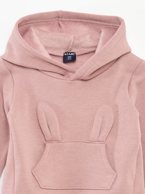 Sweat à capuche en molleton animé lapin - Kiabi