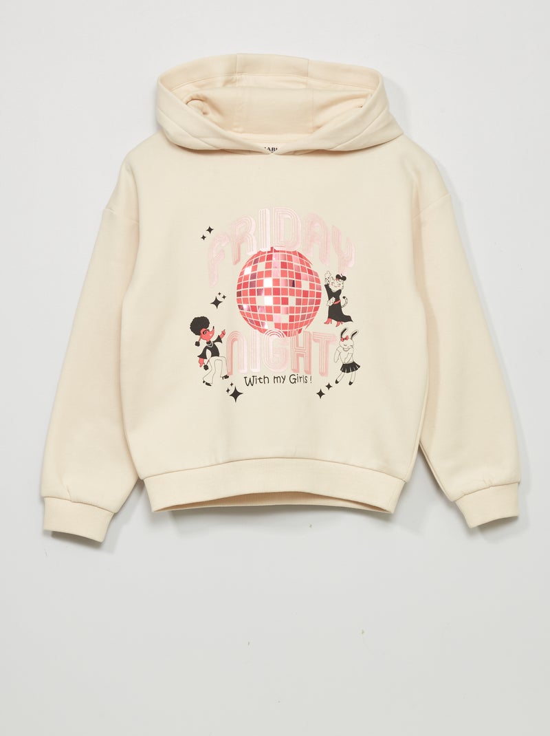 Sweat à capuche en molleton Blanc - Kiabi
