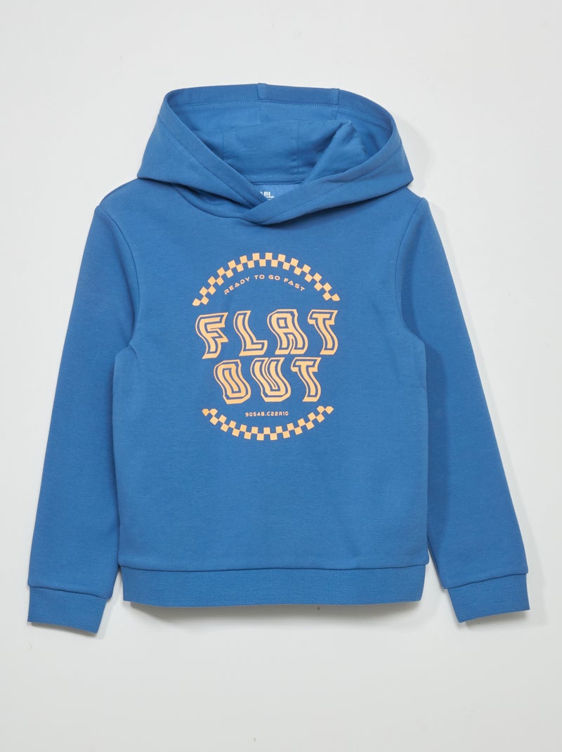 Sweat à capuche en molleton Bleu - Kiabi