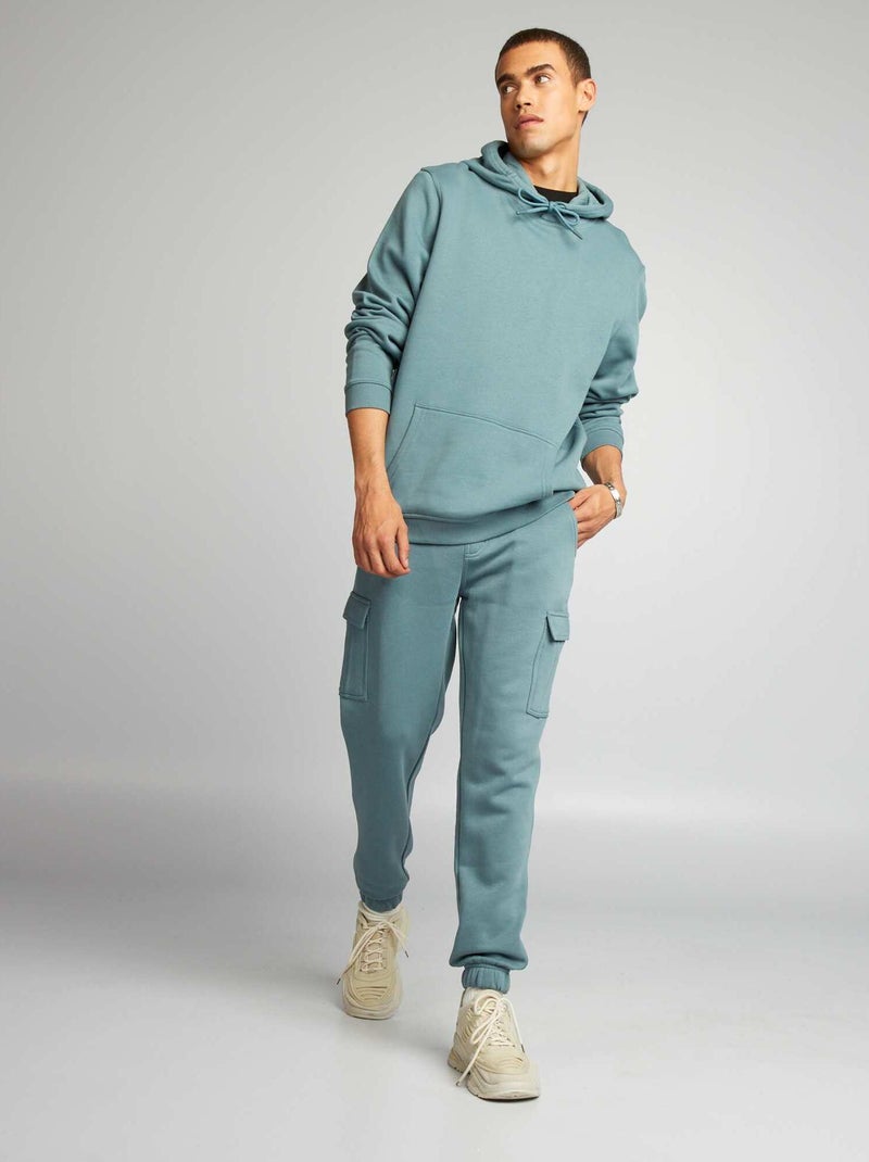 Sweat à capuche en molleton Bleu - Kiabi