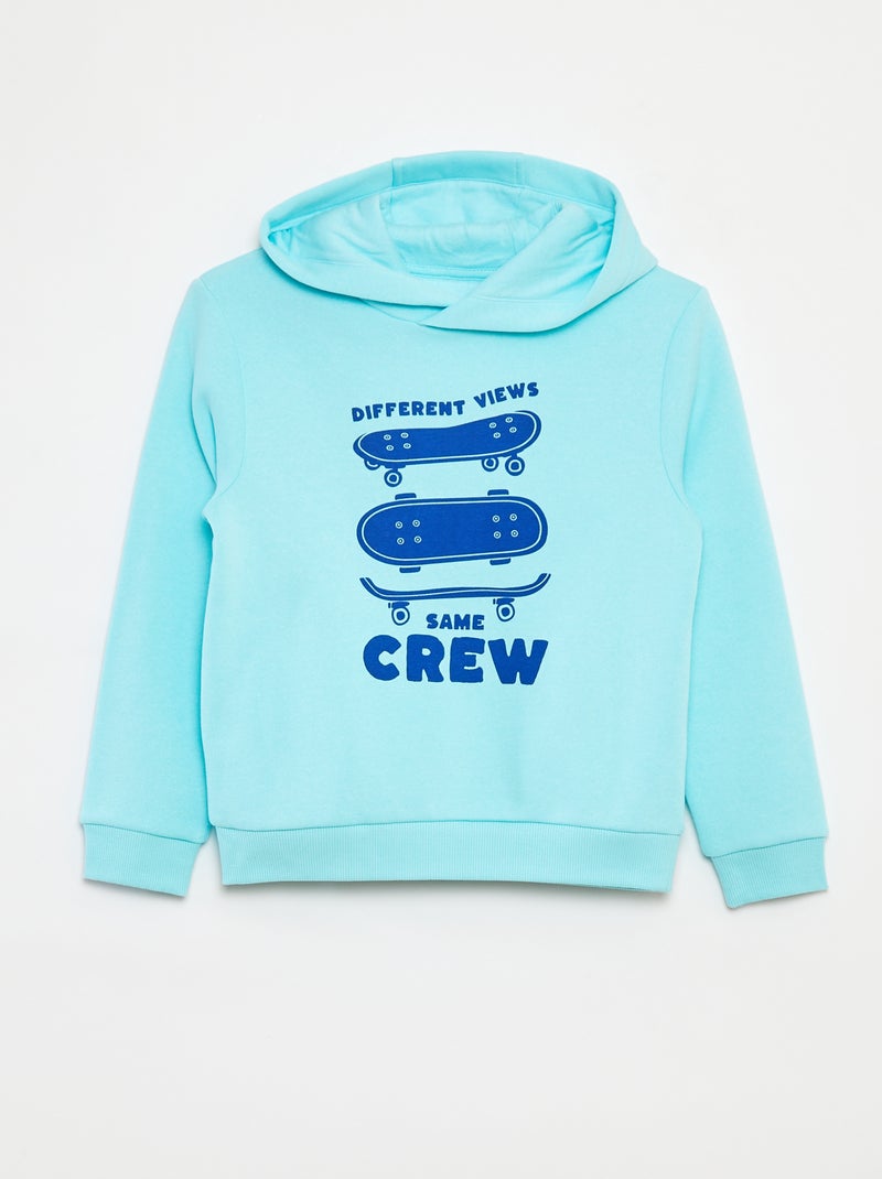 Sweat à capuche en molleton Bleu - Kiabi