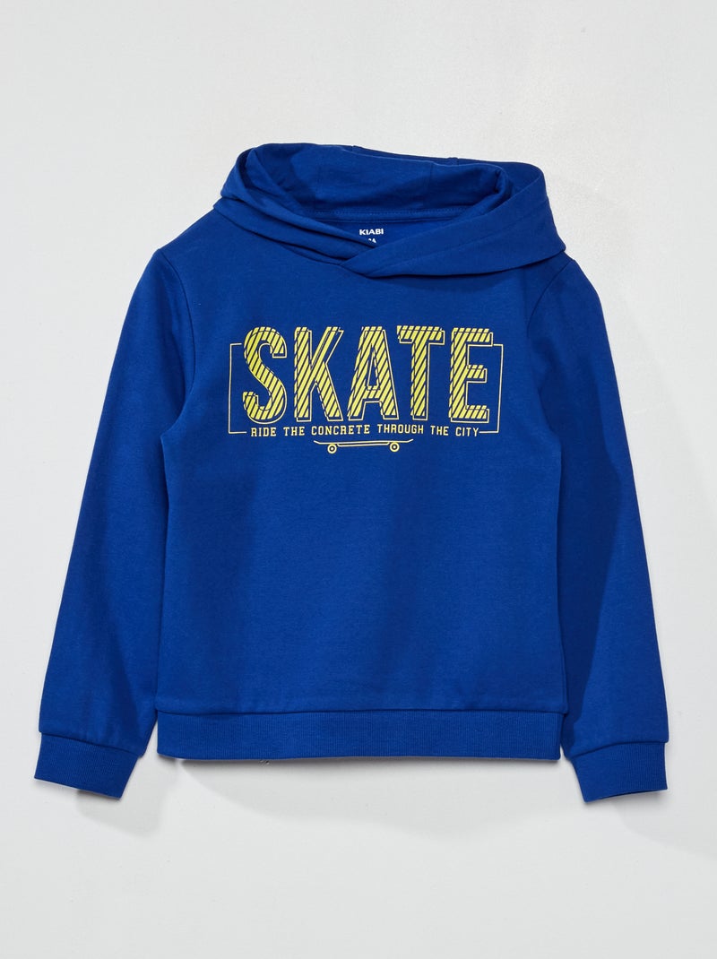 Sweat à capuche en molleton Bleu - Kiabi