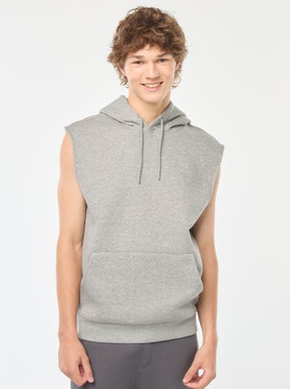 Sweat à capuche en molleton chaud sans manches