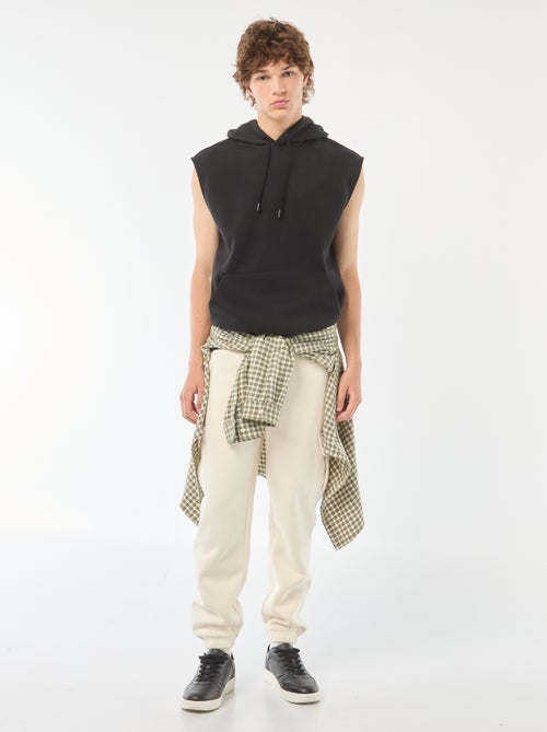 Sweat à capuche en molleton chaud sans manches - Kiabi