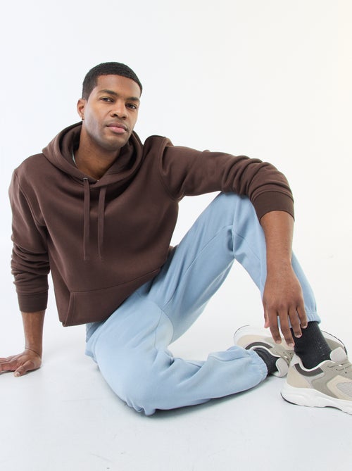 Sweat à capuche en molleton gratté avec poche kangourou - Kiabi