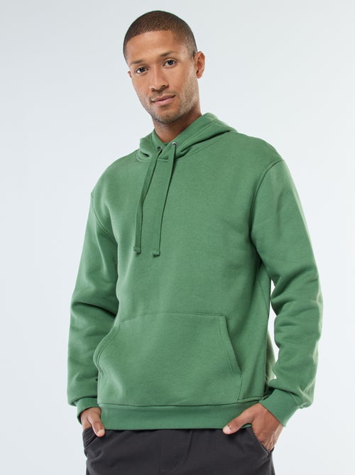 Sweat à capuche en molleton gratté avec poche kangourou - Kiabi