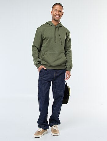 Sweat à capuche en molleton gratté avec poche kangourou