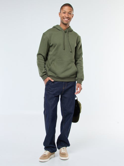 Sweat à capuche en molleton gratté avec poche kangourou - Kiabi