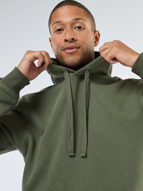 Sweat à capuche en molleton gratté avec poche kangourou - Kiabi