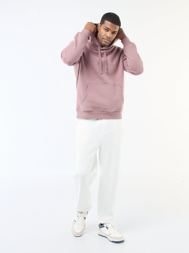 Sweat à capuche en molleton gratté avec poche kangourou Violet - Kiabi