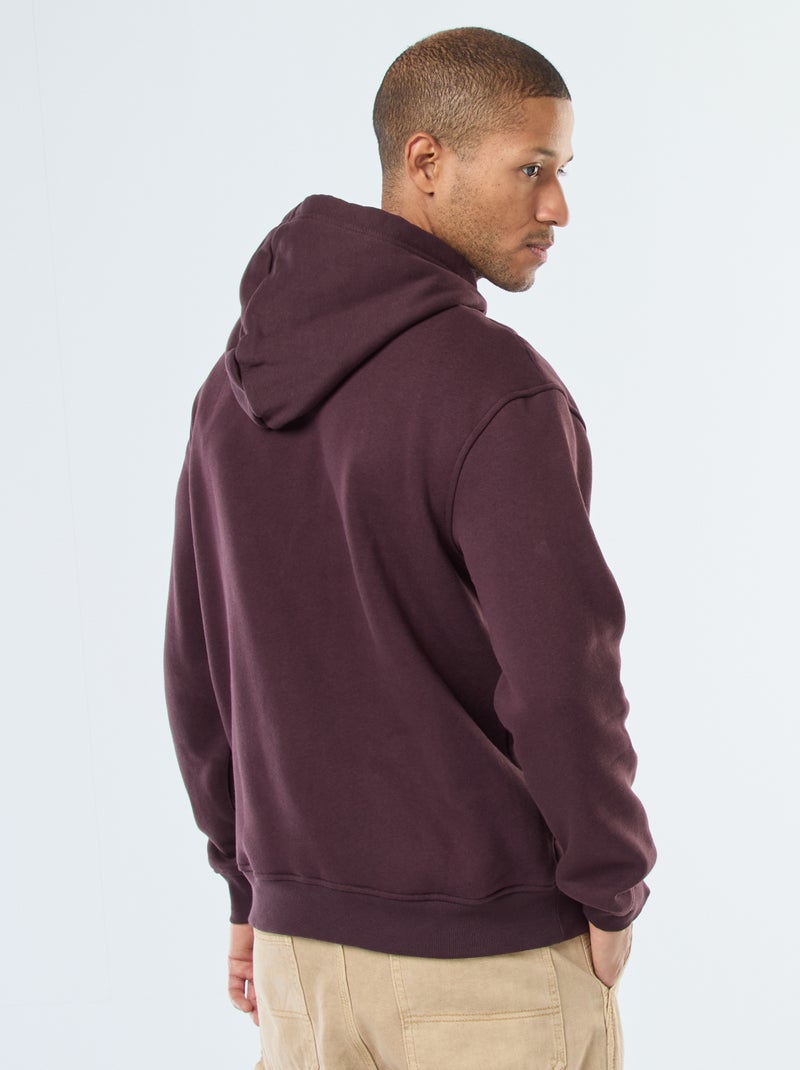 Sweat à capuche en molleton gratté avec poche kangourou Violet - Kiabi