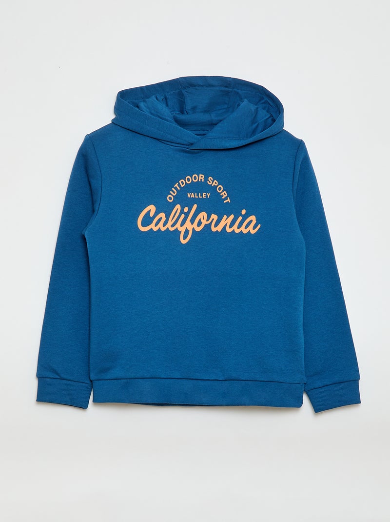 AIGNER - Sweat à capuche coton bleu et blanc