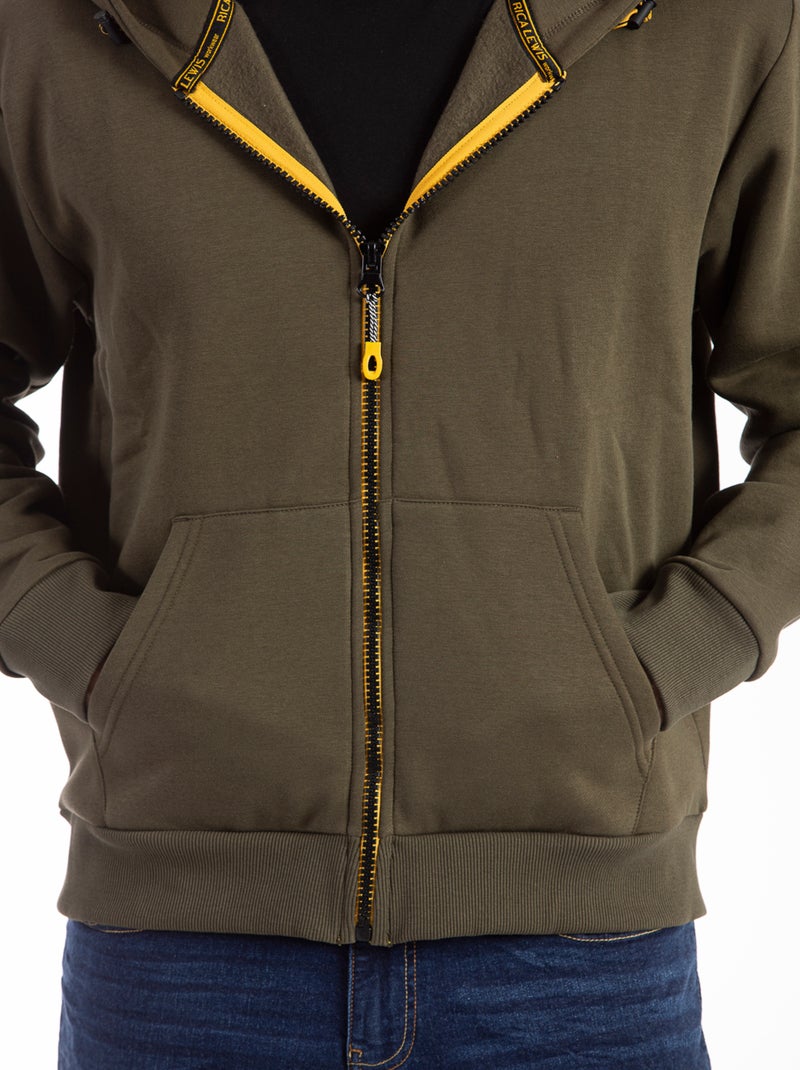 Sweat à capuche en molleton gratté SEATTLE 'Rica Lewis' Vert - Kiabi