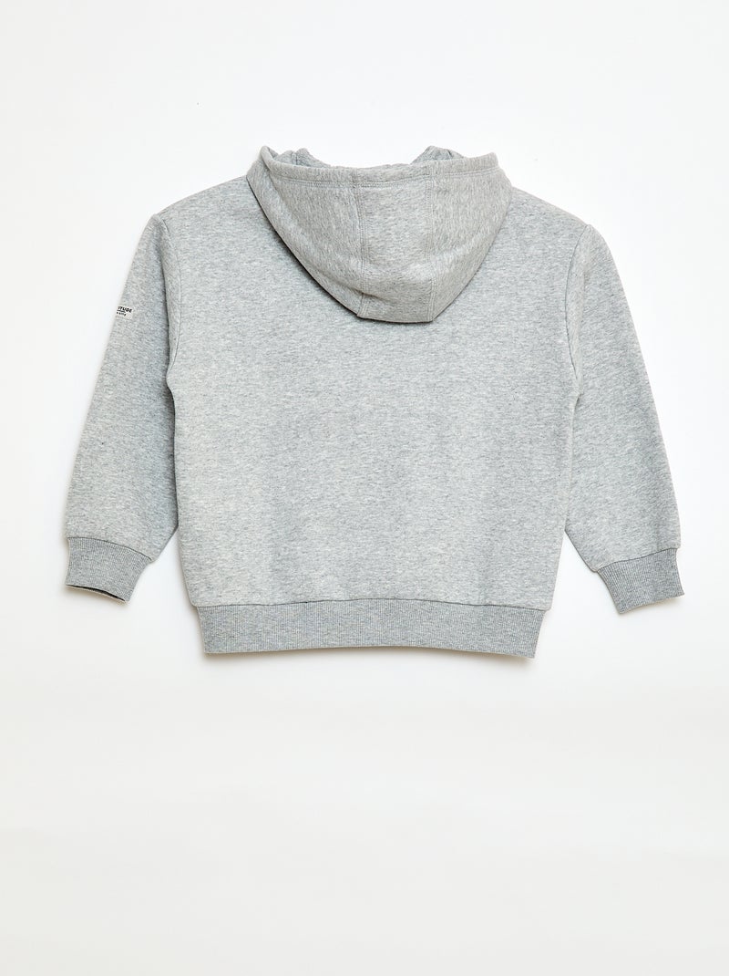 Sweat à capuche en molleton Gris - Kiabi