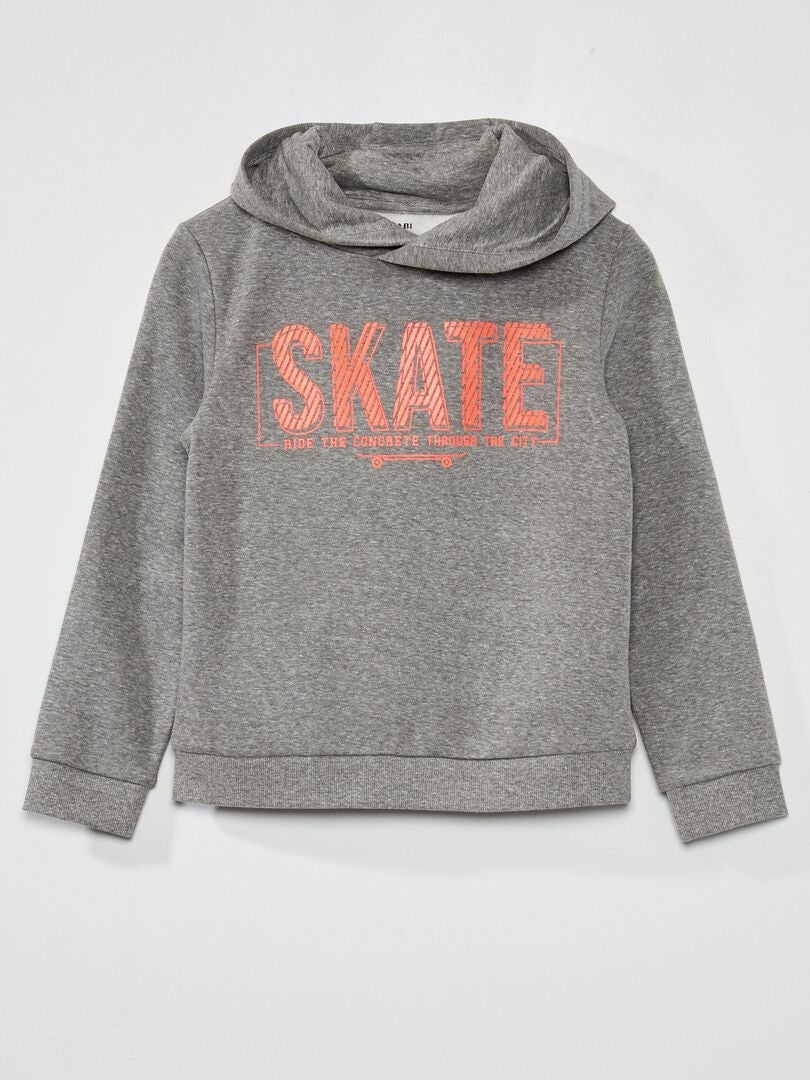 Sweat à capuche - Gris clair chiné - Kiabi - 10.00