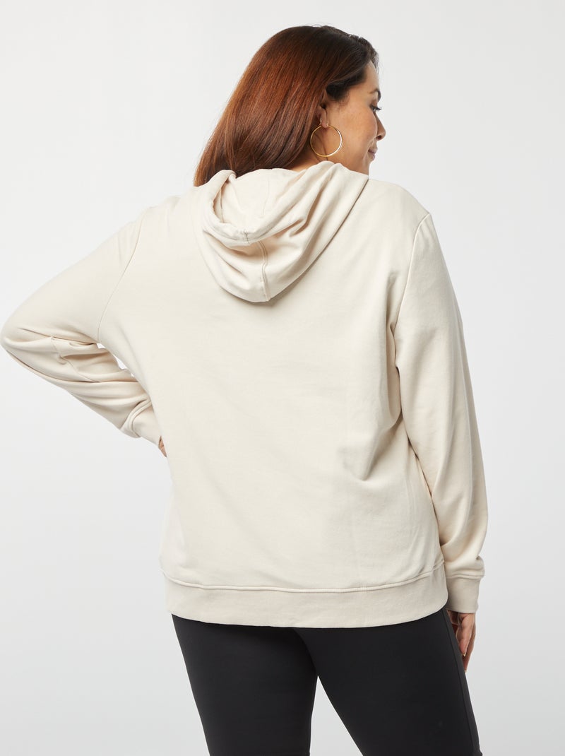 Sweat à capuche en molleton Gris lune - Kiabi